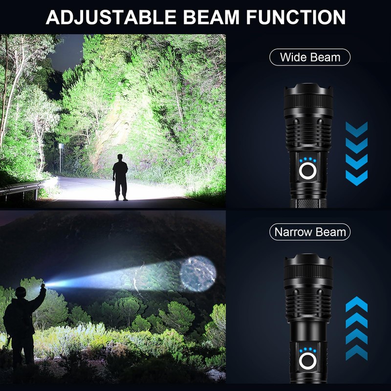 3 Pack Rechargeable Flashlights High Lumens, 990000LM Super Bright LED