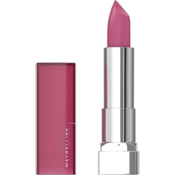 Maybelline Color Sensational Lipstick, Lip Makeup, Matte Finish, Hydrating Lipstick, Nude, Pink, Red, Plum Lip Color, Lust for Blush, 0.15 oz. (Packaging May Vary)