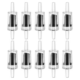 M METERXITY 10-Pack Aquarium Air Check Valve, Plastic One Way Non-Return Valves Air Valve Air Tubing Accessories Air Pump Accessories for 3/16" Airline Tubing Fish Tank [Clear Black]