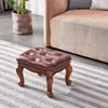 KIVSON Foot Stool Ottoman Foot Rest Microfiber Leather Upholstered Footstool