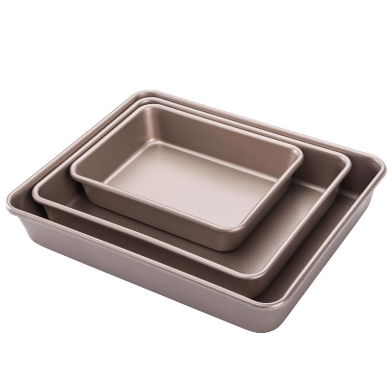 Dicunoy Set of 3 Deep Baking Pans, Nonstick Rectangle Cake