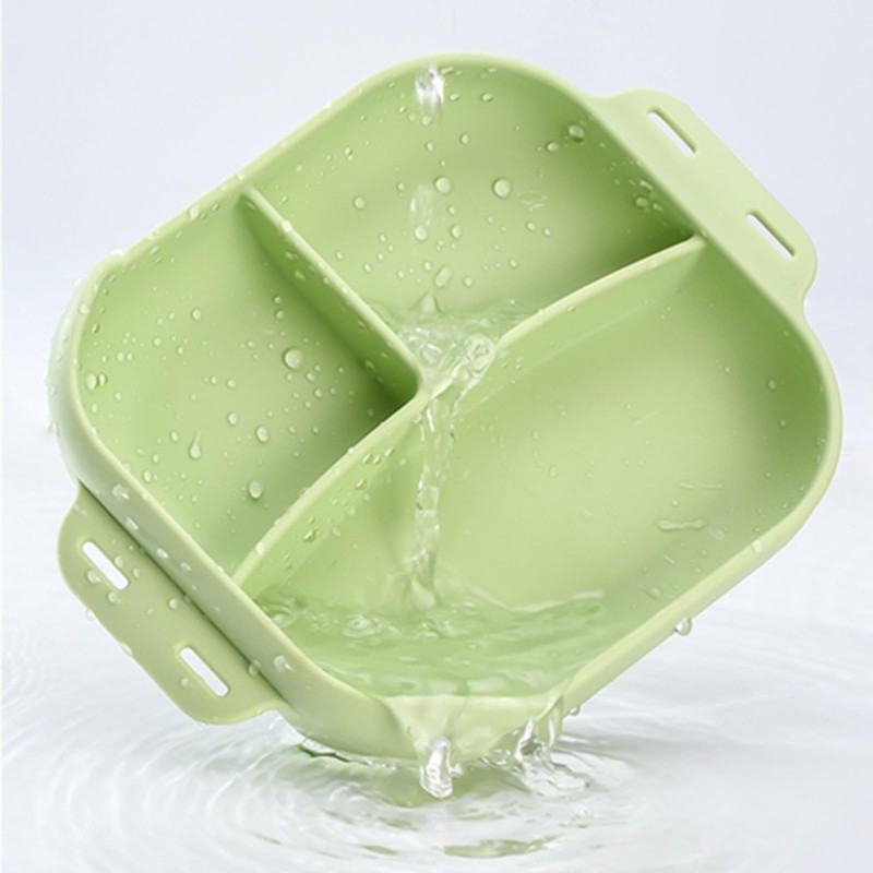 Silicone Tableware for Baby, Silicone Divided Suction Plate for Babies