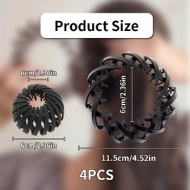 4 Stück Vogelnest Haarspange,Haar Accessoire Frauen,Haarspangen Damen,Lazy Vogelnests Haarschmuck,Vogelnest Haarklammern,Spangen Haare,Große Haarclips,Vintage Haargreifer,Hair Clips für Mädchen