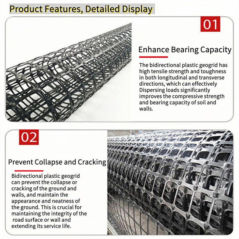 Bidirectional Force Bearing Plastic Geogrid 4' x 65.6' Paver Base