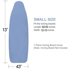 VividPaw Ironing Board Cover and Pad, Small Size 13x43, 12x42, Thick Padding, Elastic Edge, Silicone Coated, Adjustable Fastener, Heavy Duty Padded Iron Board Covers (Blue, 13" x 43")