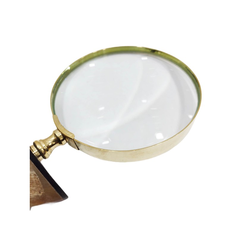 Nautical Solid Brass Handcraft Magnifying Glass with Buffalo Horn Handle