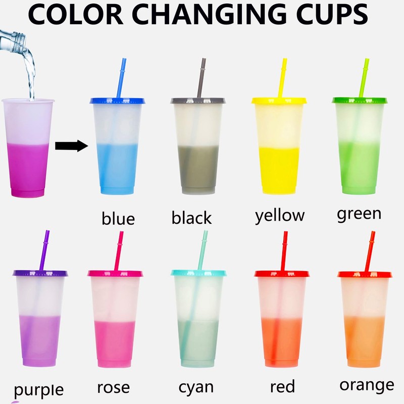 Yisituo 24oz color changing cups (10, Weiß)