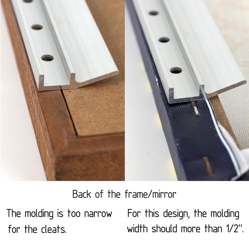 French Cleat Picture & Mirror Hanger - 6" 65 lb