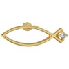Gold Outline Jesus Fish with Rhinestone Pin