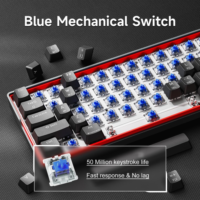 KEMOVE K61SE Gaming Mechanical Keyboard, 60 Percent Wired RGB Backlit