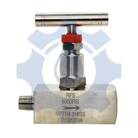 RFS Stainless Steel 316 Straight Needle Valve, 3/8" Male X 3/8" Female NPT Connection, up to 6000 PSI, 2 Port Industrial Hydraulic Flow Control Valve