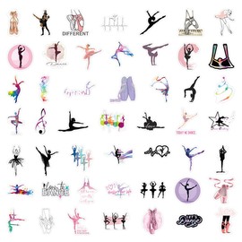 NC 100 pcs Dancing Stickers, Cute Dance Waterproof Decals for Water Bottles Bicycle Laptop Refrigerator Scrapbook Bike Luggage Décor for Girls Teens Kids - Dance 100 PCS