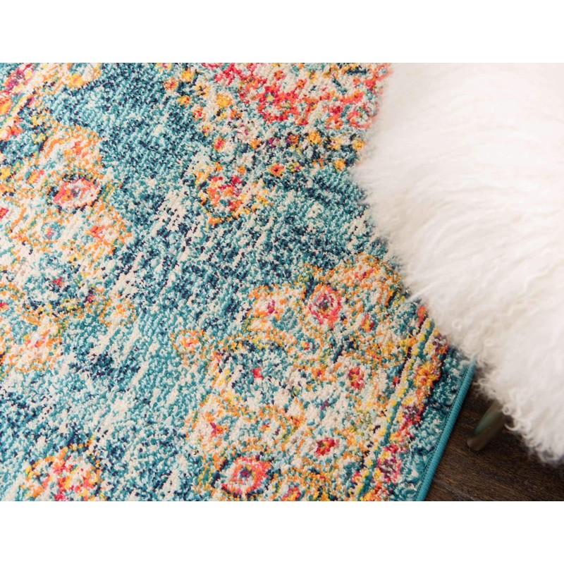 Unique Loom Penrose Collection Area Rug - Alexis (8'Square, Blue/