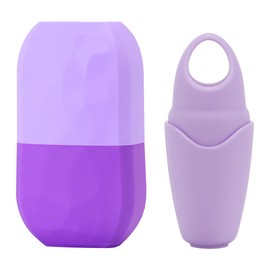 2 Pack Ice Roller for Face and Eye, Ice Face Roller Facial Beauty Ice Roller Skin Care Tools, Ice Facial Roller Gua Sha Face Massage, Silicone Ice Mould for Face Beauty Remove Fine Lines (Purple)