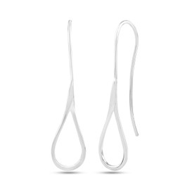LeCalla 925 Sterling Silver Tear Drop Earrings Jewelry Threader Wire Lightweight Drop Shape Dangle Earring for Women