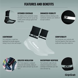 GripGrab CyclinGaiter waterproof neoprene reflective Overshoe shoe-cover seal cycling ankle bands cuffs black yellow