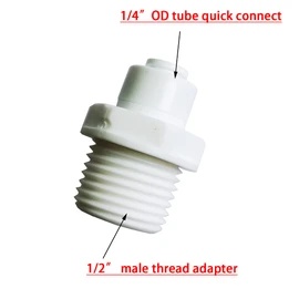 YZMSZ Rosca macho de 1/2 pulgadas x tubo OD de 1/4 pulgadas accesorios de conector rápido, purificadores de agua, filtros de ósmosis inversa, accesorios para sistemas de ósmosis inversa, juego de 5