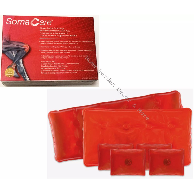 Soma Care 6-Piece Sport Pack Circulation Boosting Heat Therapy Reusable
