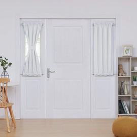 Deconovo Thermal Insulated - Room Darkening Door Curtain Panels for French Door, 25x40 in, Light Silver Grey, 1 Panel