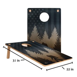 Elakai Weekender Ultra Lightweight Travel Cornhole Boards with Case 22x31 in 1 Hole Sasquatch