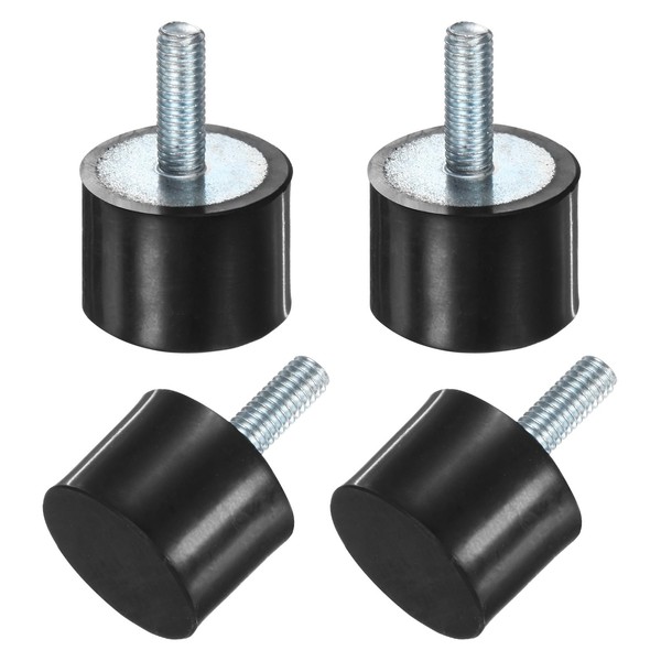M METERXITY 4-Pack Rubber Mounts D20mmxH15mm Male Vibration Isolators Cylindrical
