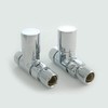 Straight Chrome Radiator Valves - Milan Manual Radiator Valve Set