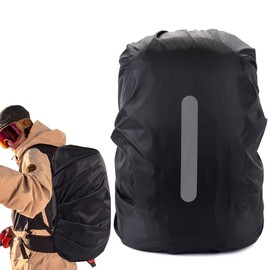 RDNKVB 2pcs Black Backpack Rain Cover Backpack Waterproof Rain Cover Rain Poncho with Reflective Sheet Non-Slip Cross Buckle Strap for Hiking Camping Cycling