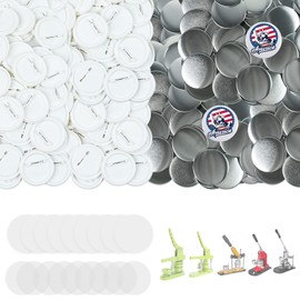 Onemorello 200 Sets Button Maker Supplies, 2.28 inch / 58mm Button Parts Button Supplies, Approx. 2.25 in Blank Button Badge Parts with Paper for Button Maker Machine Pin Maker Machine Button Press