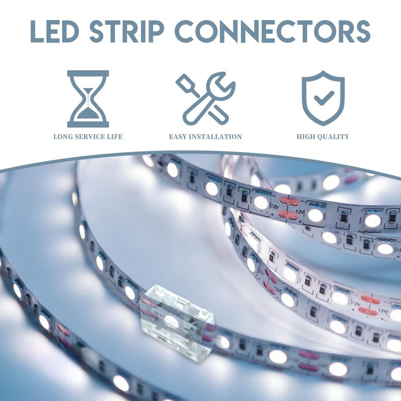 Innfeeltech 20 Pcs Strip Connector for 10MM 2 Pin LED