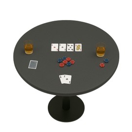 Feltectors Felt Card Game Table Cover for Playing Cards, Poker, Mahjong, Domino, Bridge and Board Game, Elastic Fitted Tablecloth for 36 to 48 Inch Round Tables - Grey