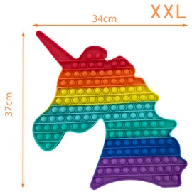 KUNSTIFY XXL Pop It Rainbow Fidget Toy Anti-Stress Toy for Adults Children Anti-Stress Popit Large Figetttoys Fidget Toy Set Figet Bubble Push Pop XXL Rainbow (Unicorn)