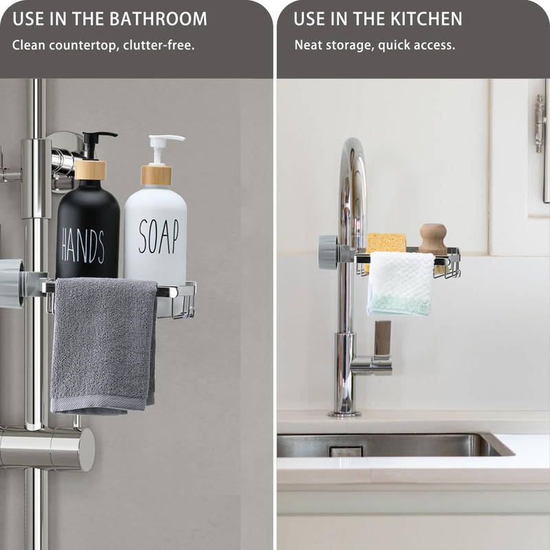 YoHyien Stainless Steel Shower Caddy No Drill, Shower Soap Holder