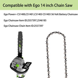 Thten AC1400 14 Inch Chainsaw Chain Compatible with Ego Power+ CS1400,CS1401,CS1403 56 Volt Battery Chainsaw 3/8" LP Pitch .043" Gauge 52 Drive Links 5 Pack