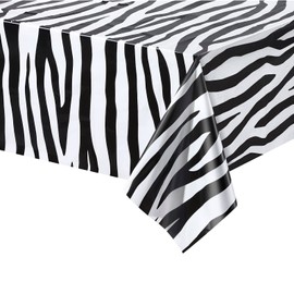 Jungle Safari Animal Zebra Print Plastic Tablecloths,Cow PVC Table Cover for Jungle Safari Animals Party Decorations,Plastic Table Cloth Cow Print for Kids Adults Jungle Zoo Animals Party Supplies
