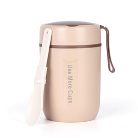 ALXBSONE 20 Oz Insulated Food Jar Stainless Steel Container Thermos with Folding Spoon for Hot or Cold Food, Soups, Oatmeal Milk Bento Box Leak Proof