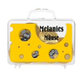 Cera & Toys® Geburtstags-Geldgeschenk Koffer mit eigenem Aufdruck Mäuse