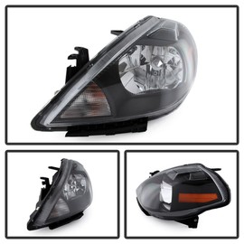 ACANII - For 2007-2012 Nissan Versa Black Housing Headlights Headlamps Assembly Replacement Pair Driver + Passenger Side