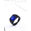 Men's stainless steel square gemstone ring titanium steel inlaid gemstone