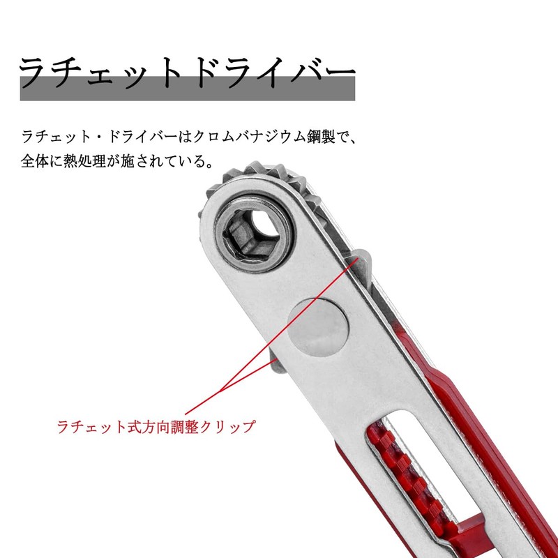 Wolfride Ratchet Screwdriver, Offset Type, Straight Type, Ratchet Handle, 1/4
