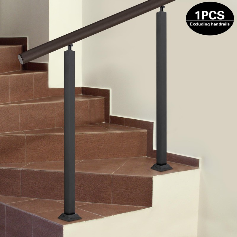Square Iron Stair Balusters Post - Adjustable 270° Angle Bracket