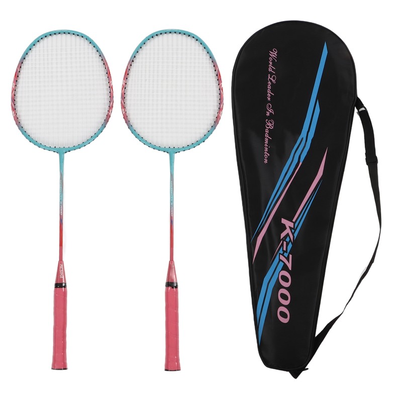 Badminton Racket Lightweight Portable Iron Alloy Frame Double Badminton Racquets