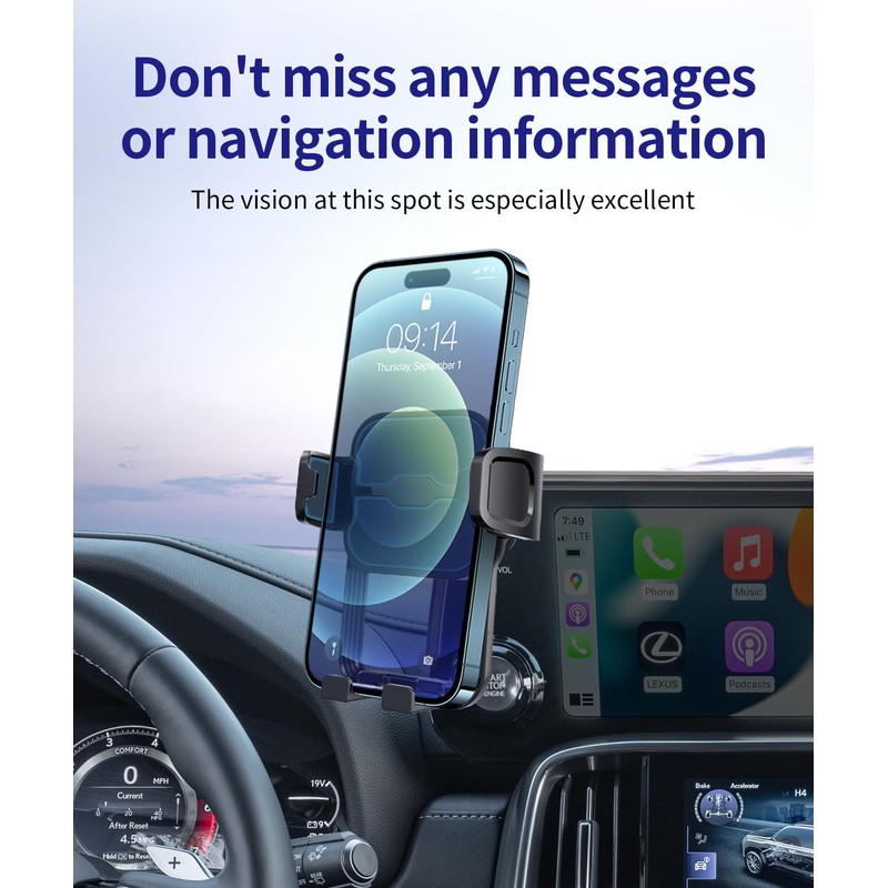 Masergogo Car Phone Holder for 2022-2025 Lexus LX 600, 360°