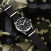 GOLDEN HOUR Men's Nylon Slip-Thru Strap Watch with Military Time