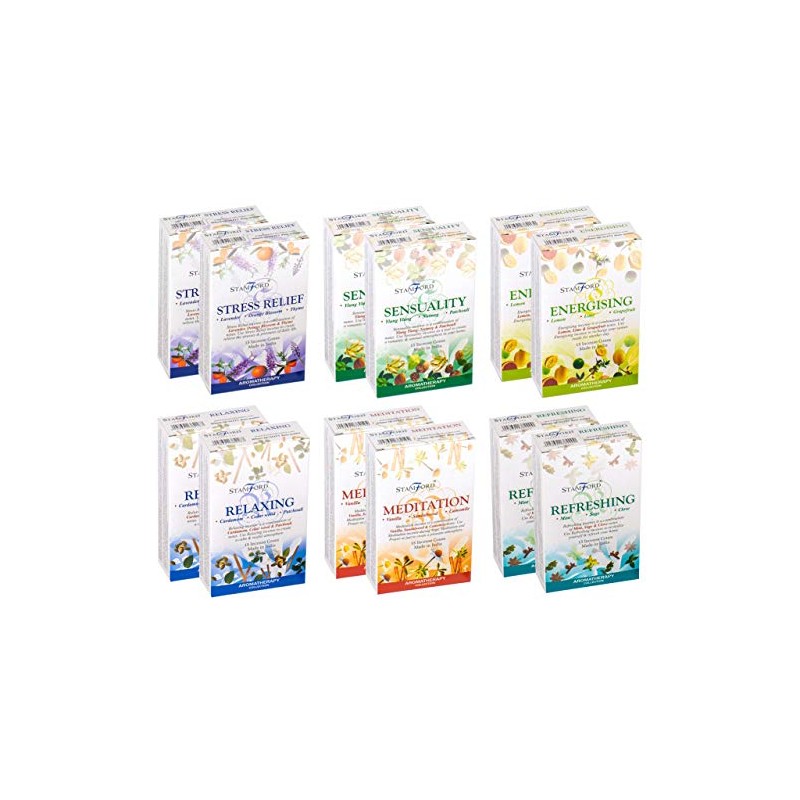 Stamford 37360 Aromatherapy Variety Set Incense Cones-12 Packs x 15