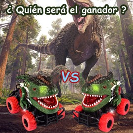Dinosaurios Carro de Control Remoto, Carrito Eléctrico de Largo Alcance, RC Coches Juguetes de Dinosaurio para Niños 6 7 8 9 10 11 12 Años, Regalo para Cumpleaños, Día del Niño, Navidad, Fiestas