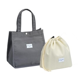 Iwasaki Industry LF-546 GR Lunch Bag, Tote Bag, Cold Storage Bag, Hand Washable, Gray