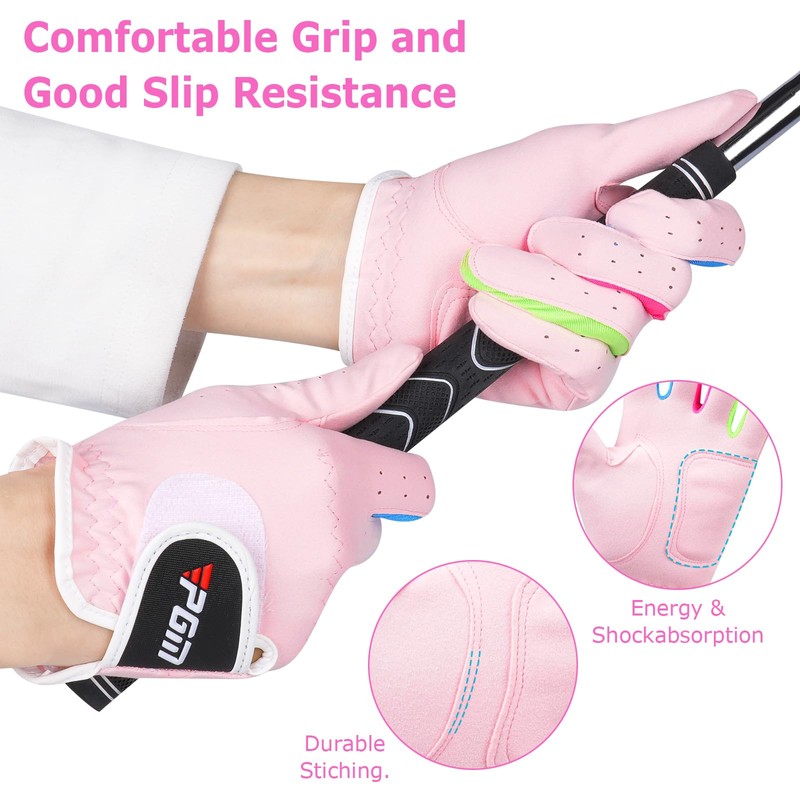 PGM Kids Golf Gloves Left Hand Premium Breathable Youth Golf