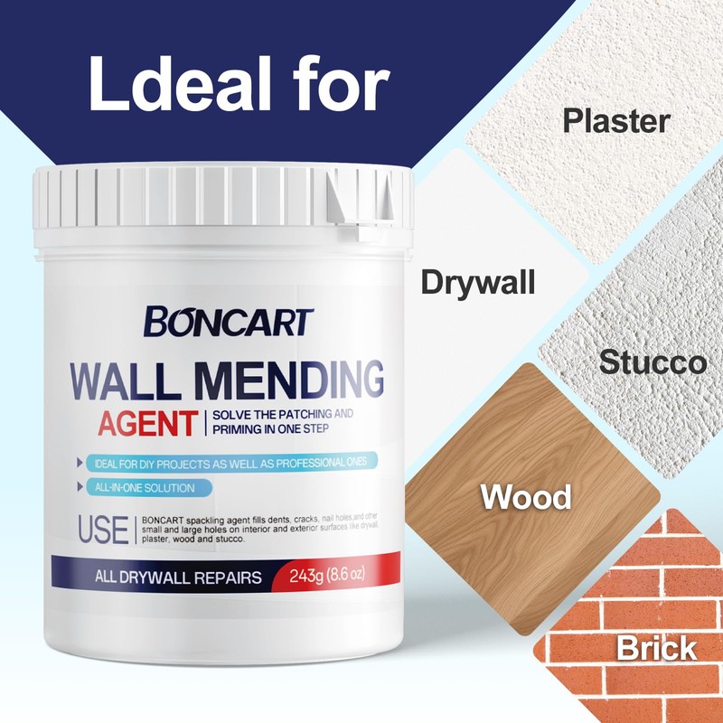 BONCART 8.6oz Drywall Patch Repair Kit - Professional All-in-1 Tool