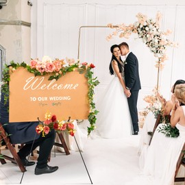 Yexiya 10 Pcs 65 Inch Easel Stand for Display Bulk, Foldable Metal Display Easel Holders with Bag Black Tripod Portable Floor Easel for Wedding Sign Poster Artist Painting Canvas, Hold 44 Lbs(10 Pcs)