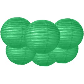 Matissa 12"(30CM) Pack of 6 Paper Lantern Wedding Party Decoration Craft Lamp Shade (Green)
